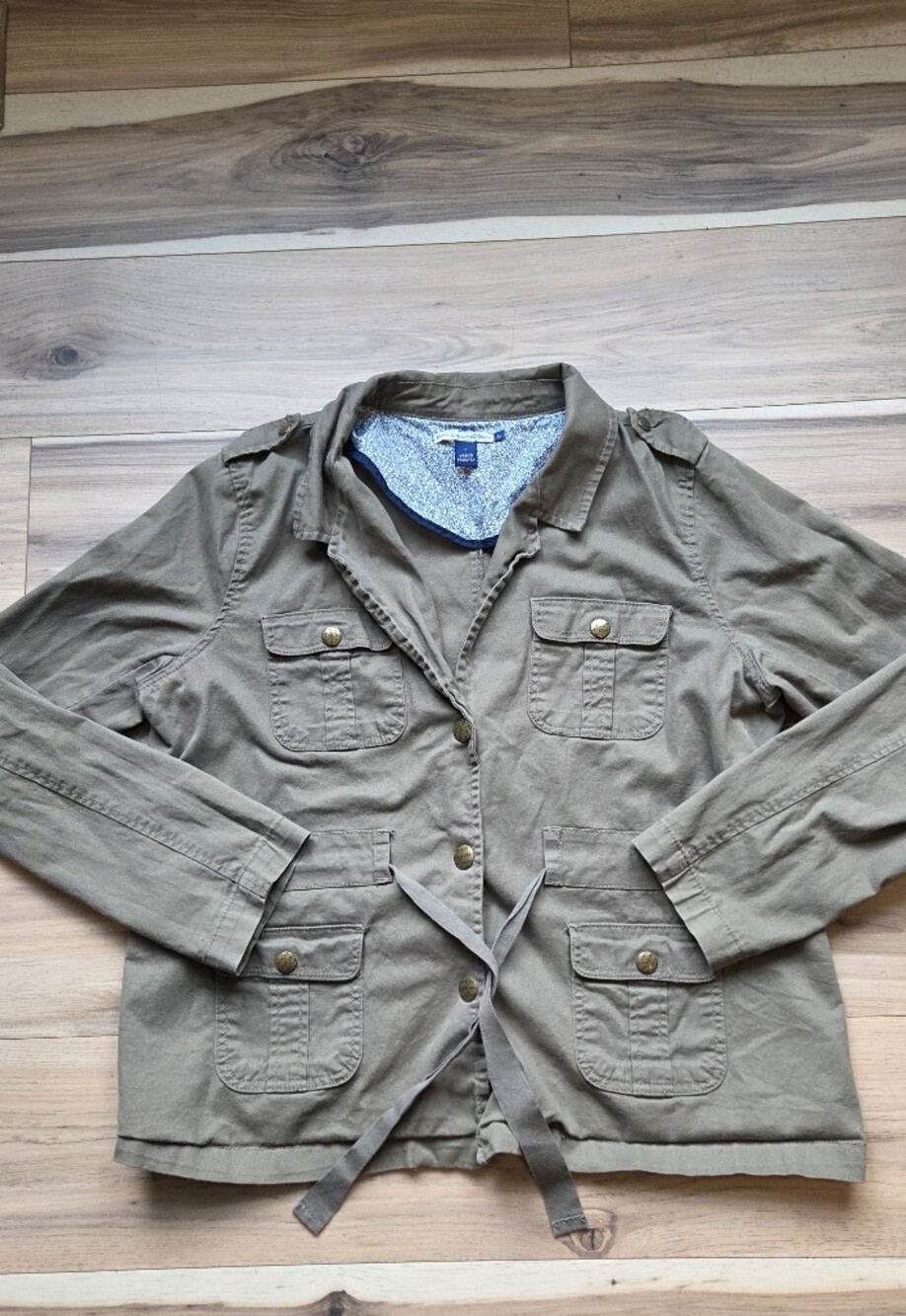 Bandolino Blu Utility Jacket Women's Size L Olive Green Cargo Field Jacket